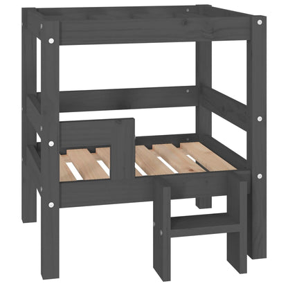 Dog Bed | Grey | Solid pinewood | 55.5x53.5x60 cm |  Durable  | Dog Bed