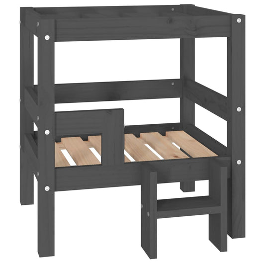 Dog Bed | Grey | Solid pinewood | 55.5x53.5x60 cm |  Durable  | Dog Bed