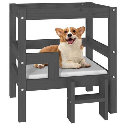 Dog Bed | Grey | Solid pinewood | 55.5x53.5x60 cm |  Durable  | Dog Bed