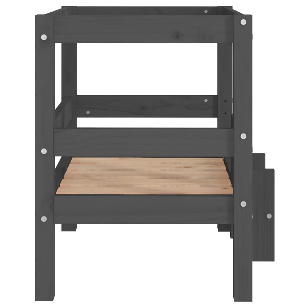 Dog Bed | Grey | Solid pinewood | 55.5x53.5x60 cm |  Durable  | Dog Bed