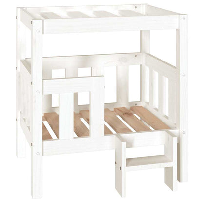 Dog Bed | White | Solid Pine Wood | Medium | Sturdy | Dog Bed | Rectangle