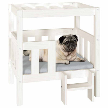 Dog Bed | White | Solid Pine Wood | Medium | Sturdy | Dog Bed | Rectangle