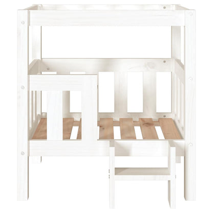 Dog Bed | White | Solid Pine Wood | Medium | Sturdy | Dog Bed | Rectangle