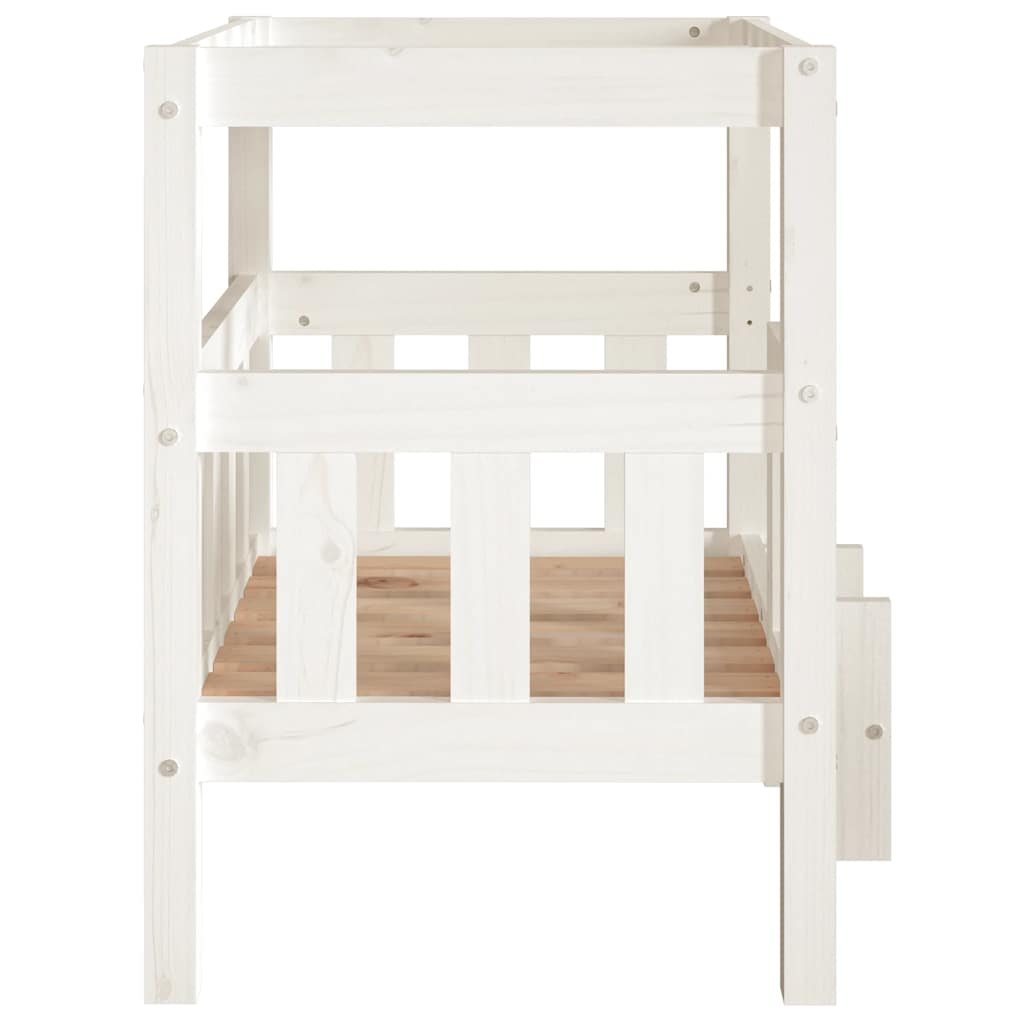 Dog Bed | White | Solid Pine Wood | Medium | Sturdy | Dog Bed | Rectangle