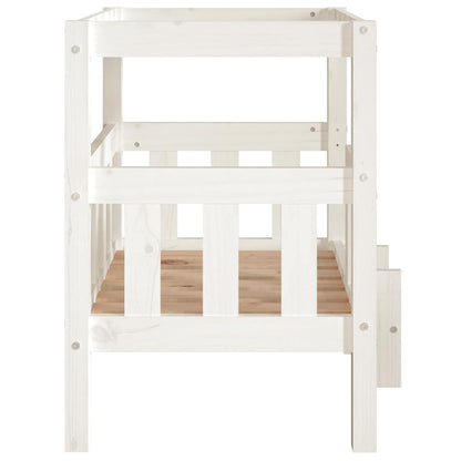 Dog Bed | White | Solid Pine Wood | Medium | Sturdy | Dog Bed | Rectangle