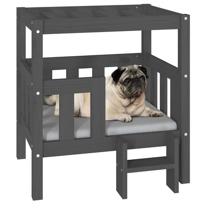 Dog Bed | Grey | Solid Pine Wood | Medium | Durable | Rectangular