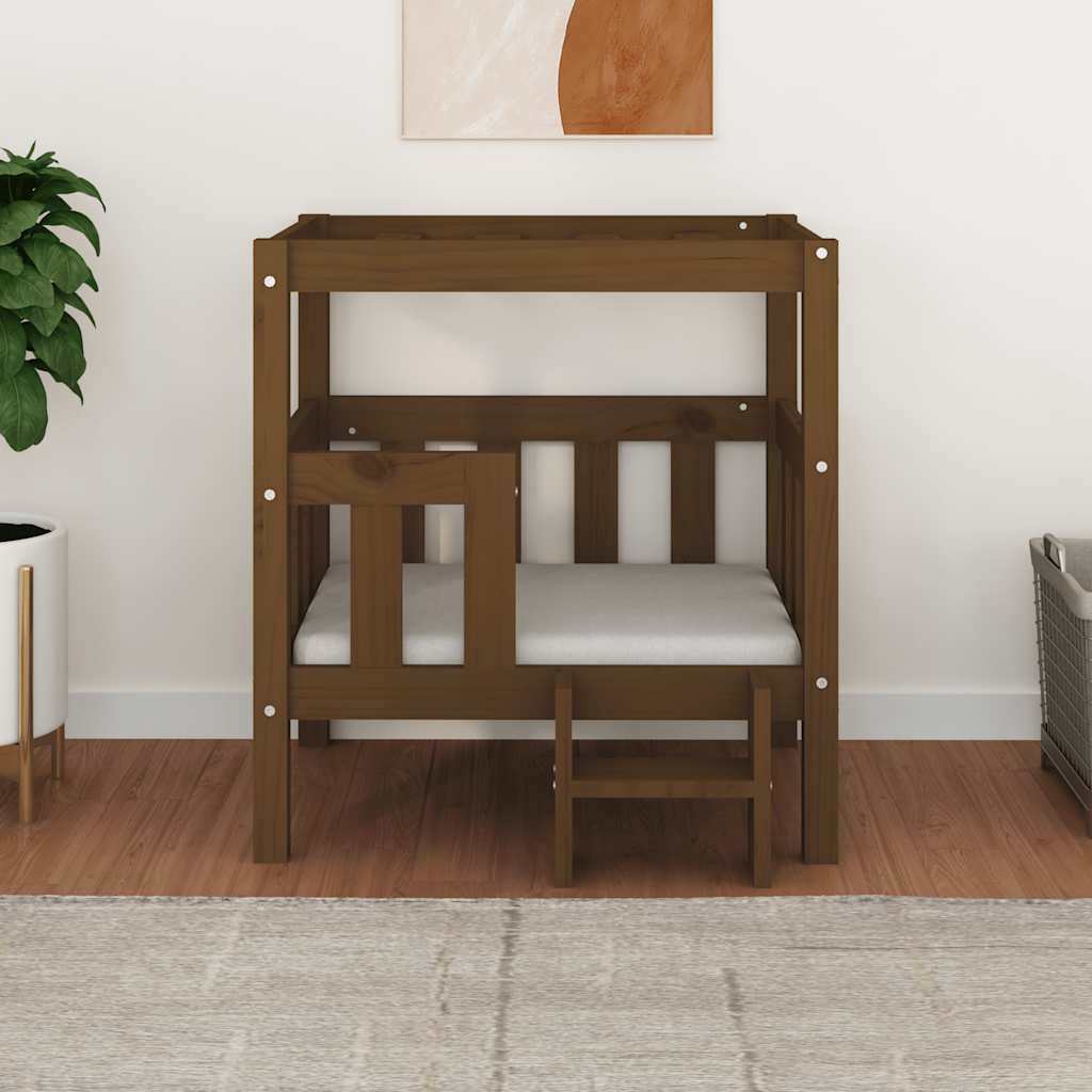 Dog Bed | Honey brown | Solid pine wood | Small | Durable | Dog Bed