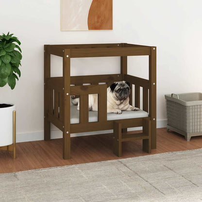 Dog Bed | Honey brown | Solid pine wood | Small | Durable | Dog Bed