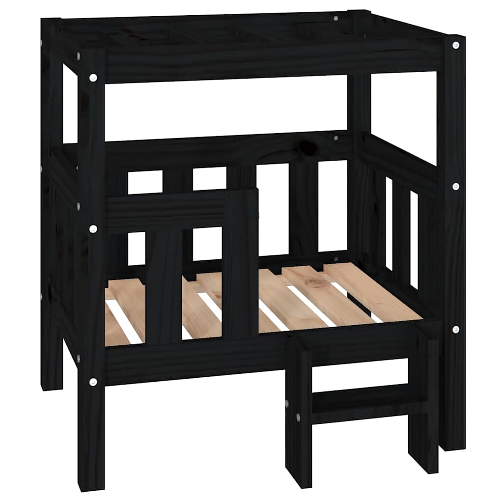 Dog Bed | Black | Solid Pine Wood | Medium | Durable | Dog Bed