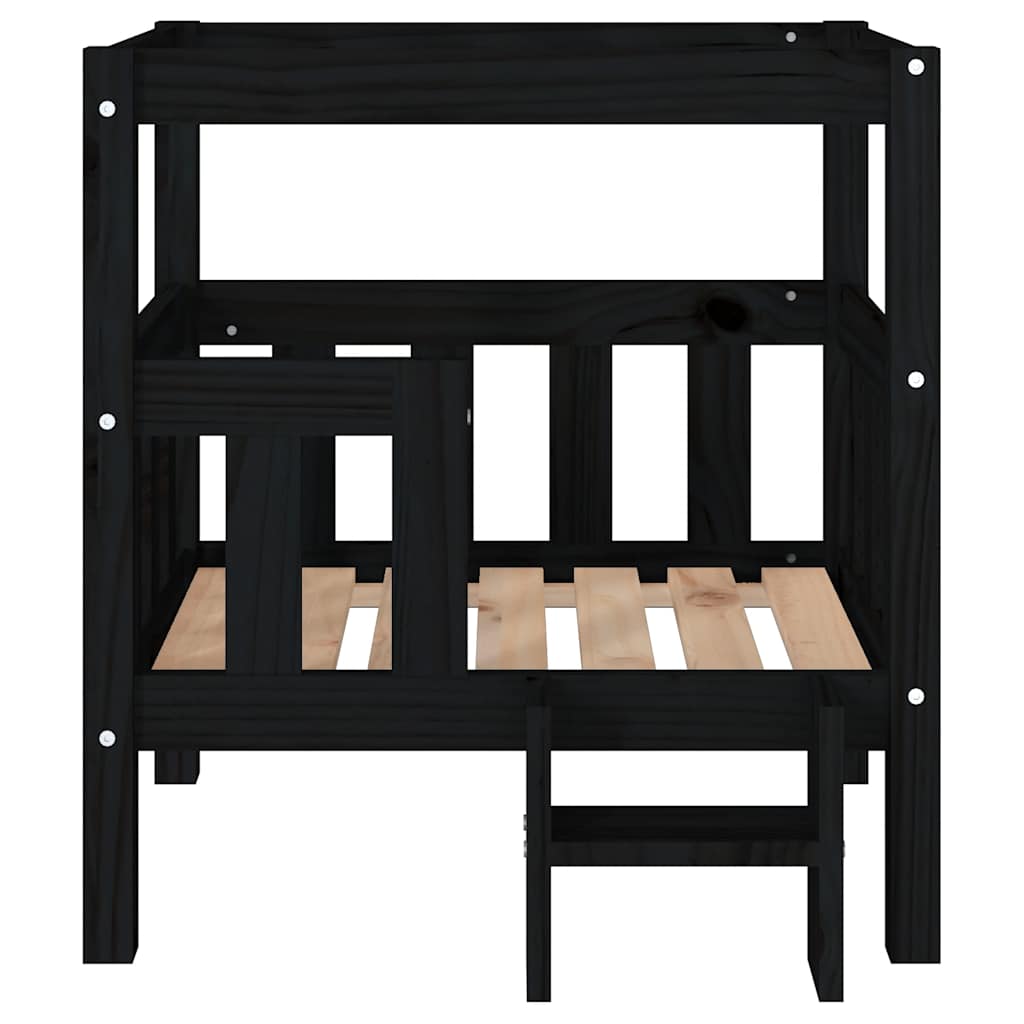 Dog Bed | Black | Solid Pine Wood | Medium | Durable | Dog Bed