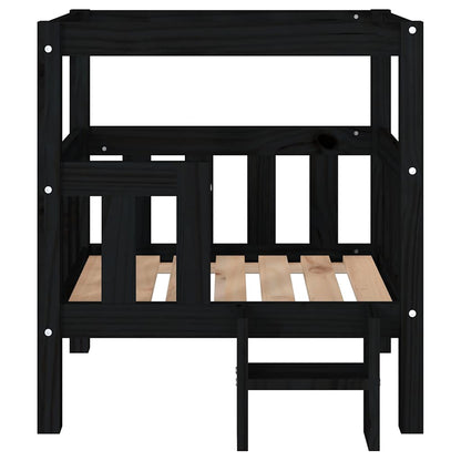 Dog Bed | Black | Solid Pine Wood | Medium | Durable | Dog Bed