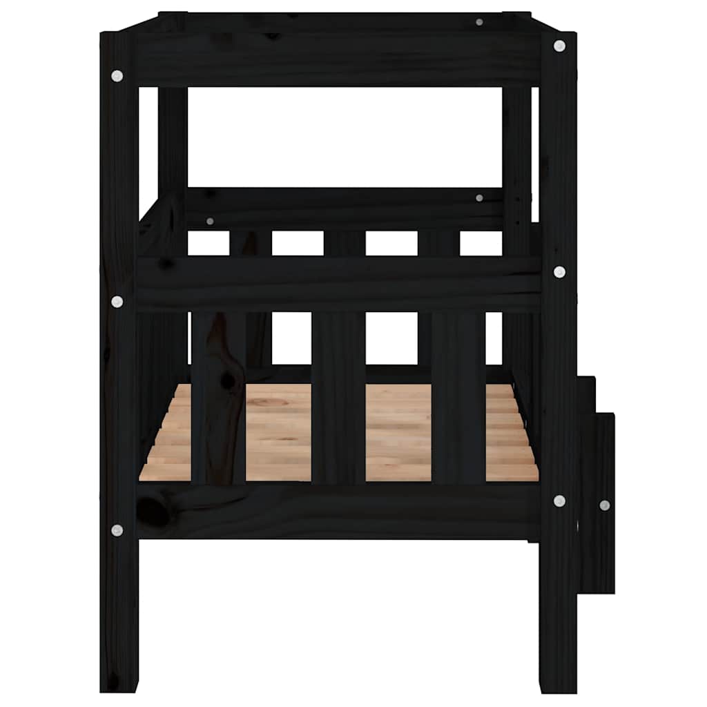 Dog Bed | Black | Solid Pine Wood | Medium | Durable | Dog Bed