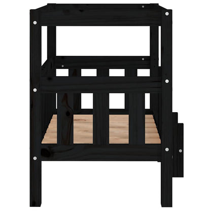 Dog Bed | Black | Solid Pine Wood | Medium | Durable | Dog Bed