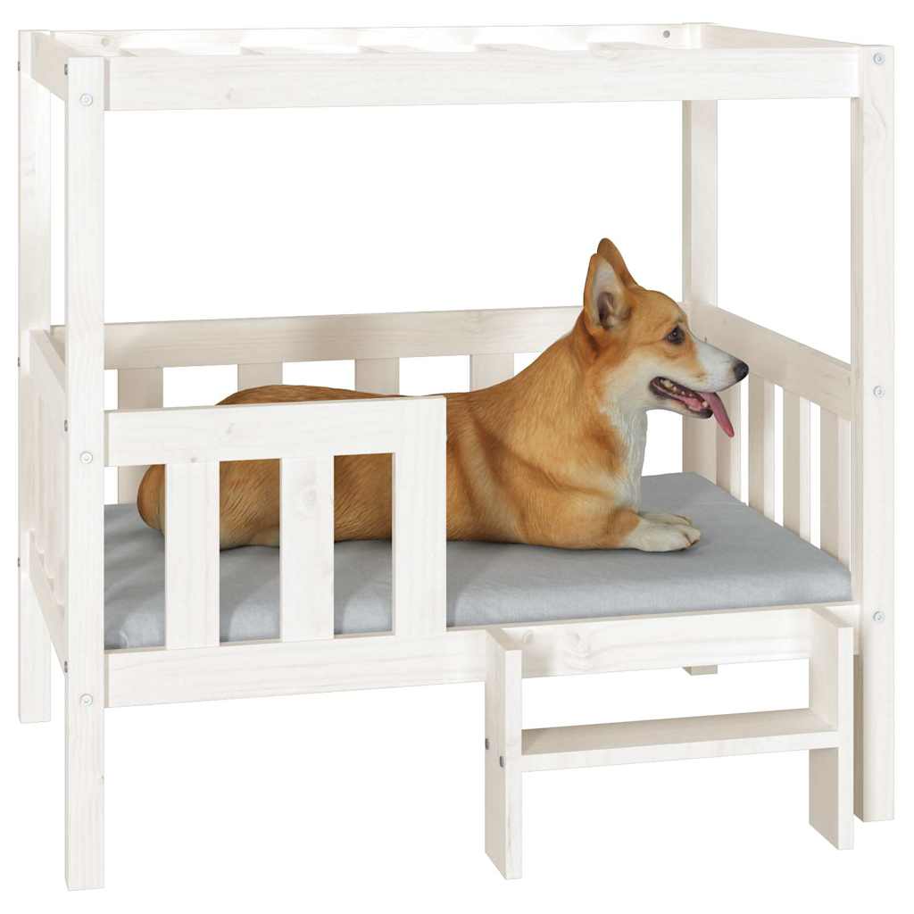 Dog Bed White 95,5x73,5x90 cm Solid Wood Pine