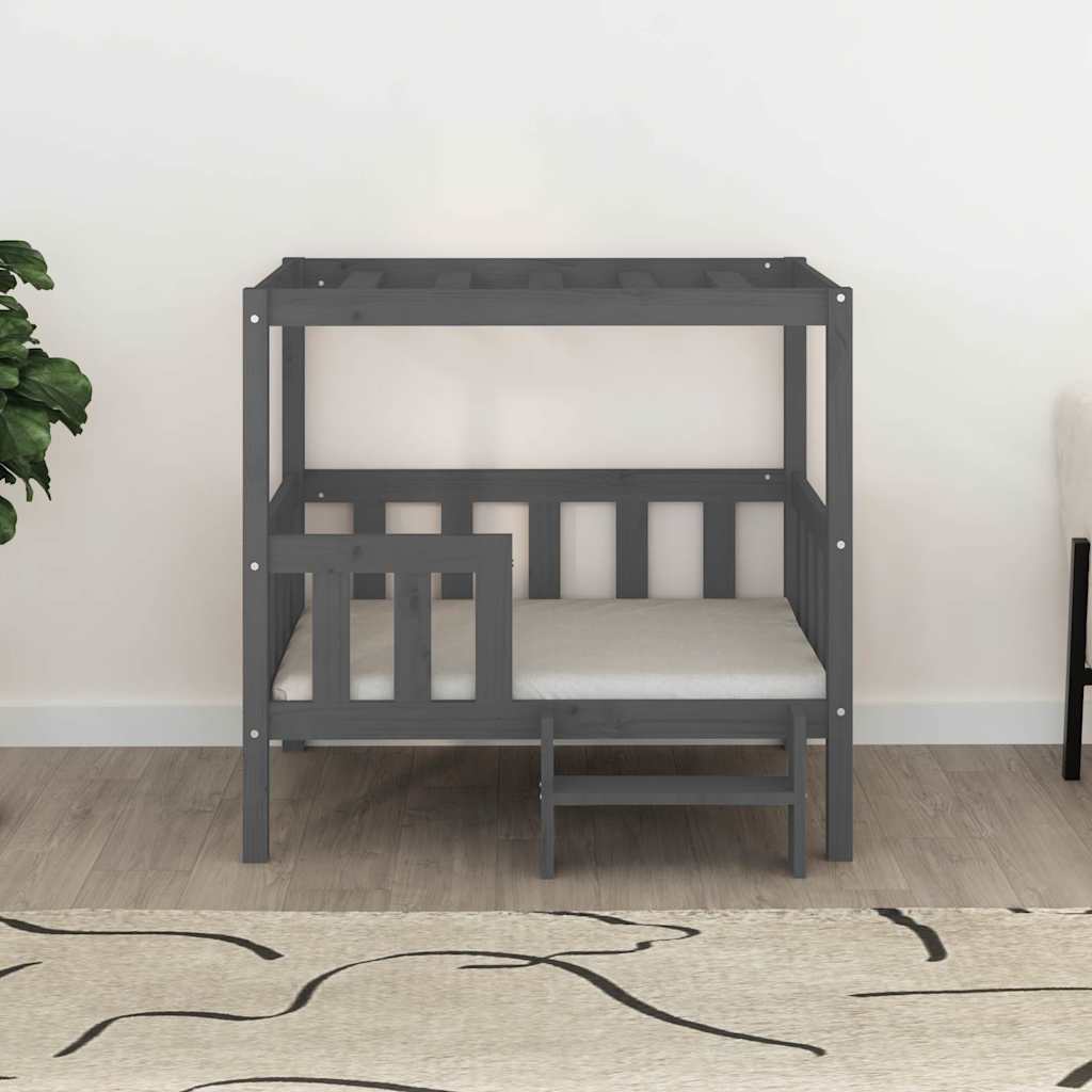 Dog Bed Grey 95,5x73,5x90 cm Solid Wood Pine