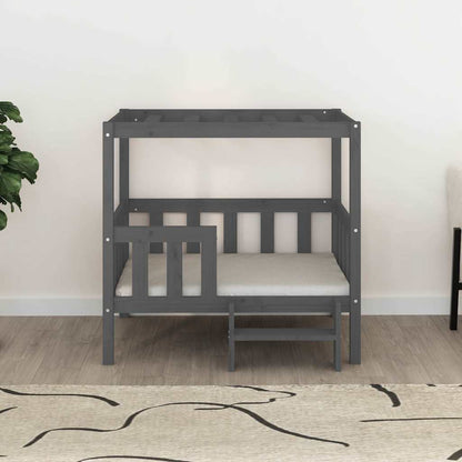 Dog Bed Grey 95,5x73,5x90 cm Solid Wood Pine