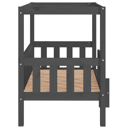 Dog Bed Grey 95,5x73,5x90 cm Solid Wood Pine