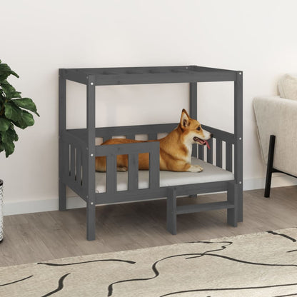 Dog Bed | Grey | Solid Pine Wood | Large | Durable | Dog Bed