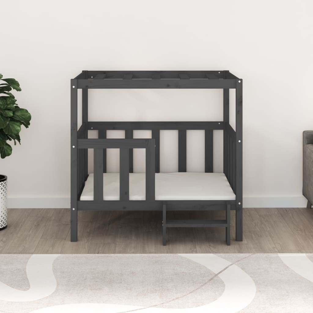Dog Bed | Grey | Solid pine wood | Medium | Dog Bed | Rectangular