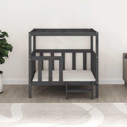 Dog Bed Grey 105,5 x 83,5 x 100 cm Solid Wood Pine