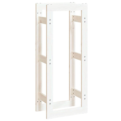 Firewood Rack White 41x25x100 cm Solid Wood Pine