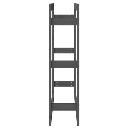 Firewood Rack Grey 80x25x100 cm Solid Wood Pine