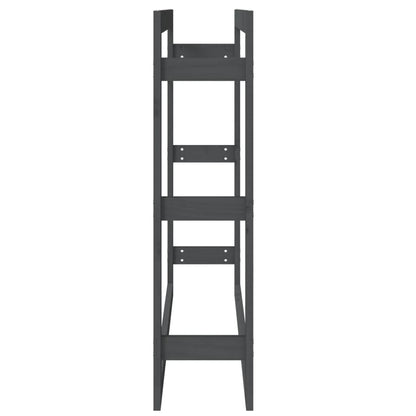 Firewood Rack Grey 100x25x100 cm Solid Wood Pine