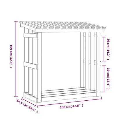 Firewood Rack 108x64,5x109 cm Solid Wood Pine