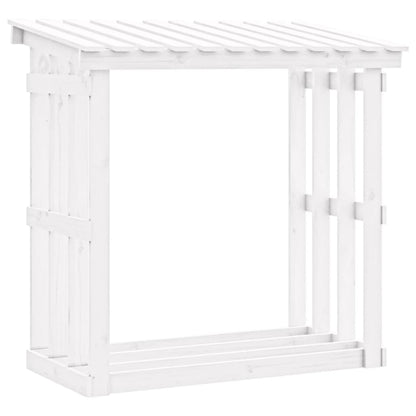 Firewood Rack White 108x64.5x109 cm Solid Wood Pine