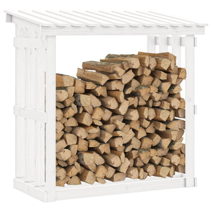 Firewood Rack White 108x64.5x109 cm Solid Wood Pine