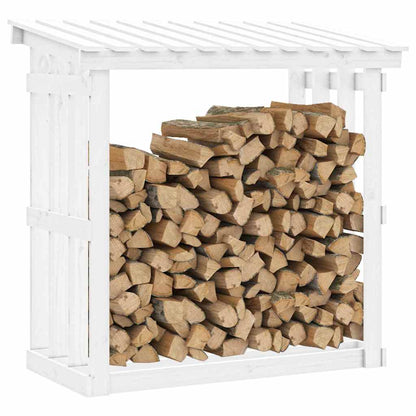 Firewood Rack White 108x64,5x109 cm Solid Wood Pine