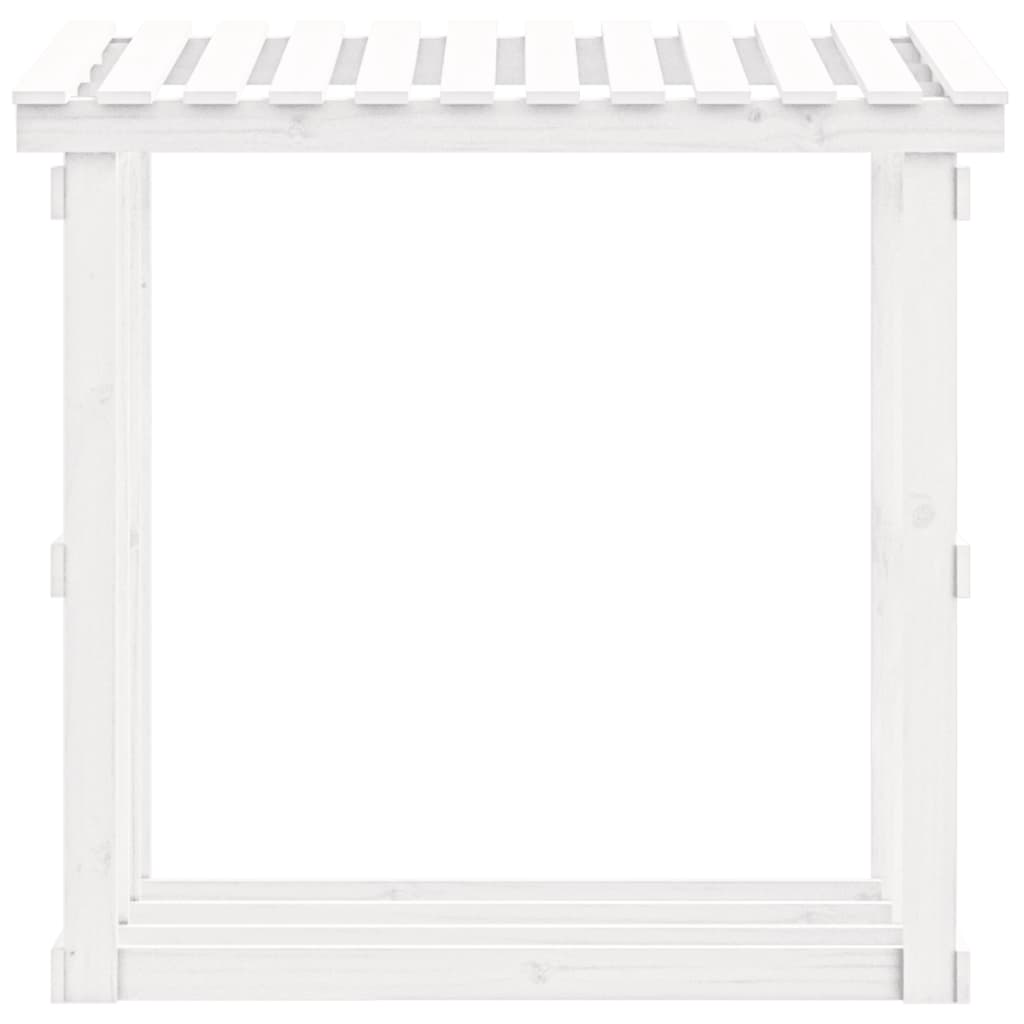 Firewood Rack White 108x64.5x109 cm Solid Wood Pine