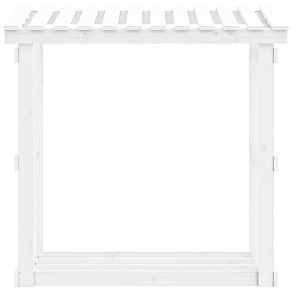 Firewood Rack White 108x64,5x109 cm Solid Wood Pine
