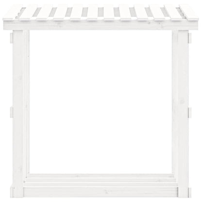Firewood Rack White 108x64,5x109 cm Solid Wood Pine