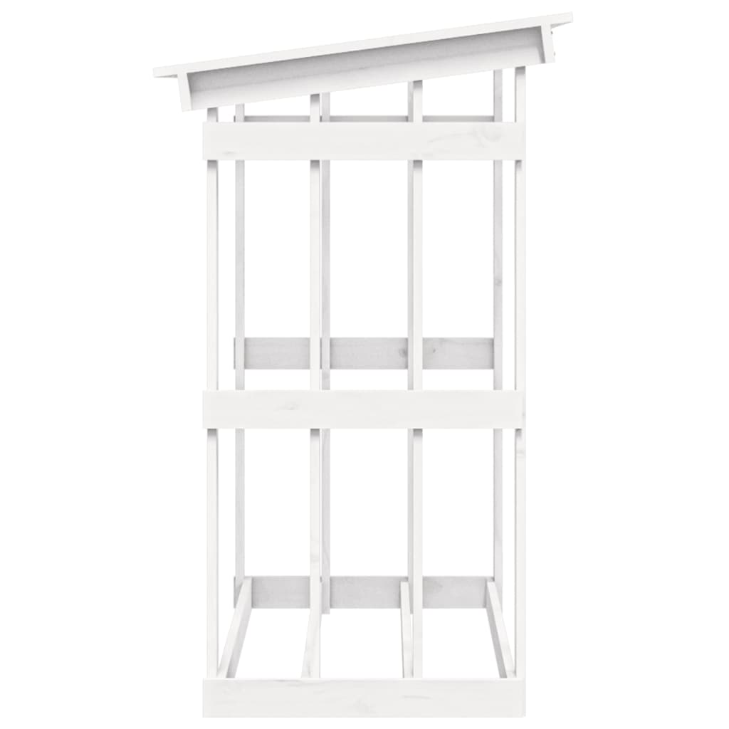 Firewood Rack White 108x64.5x109 cm Solid Wood Pine