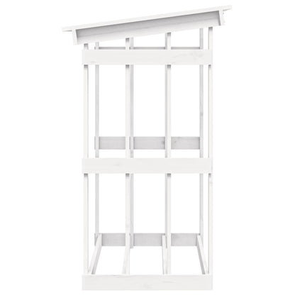 Firewood Rack White 108x64.5x109 cm Solid Wood Pine