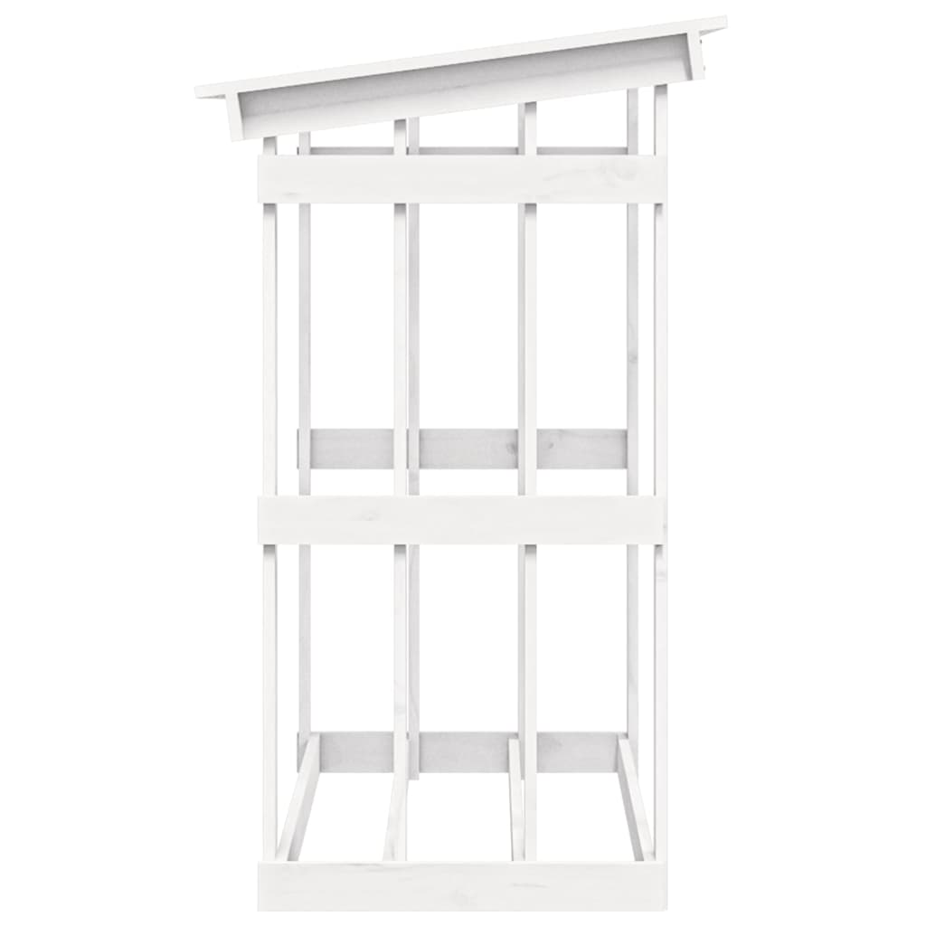 Firewood Rack White 108x64,5x109 cm Solid Wood Pine