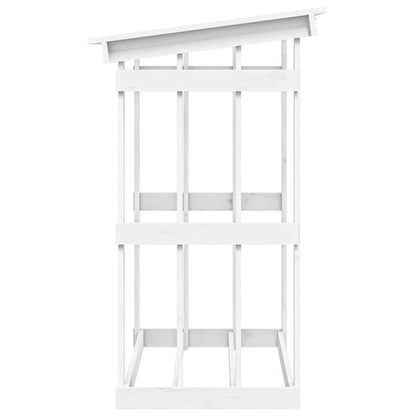 Firewood Rack White 108x64,5x109 cm Solid Wood Pine