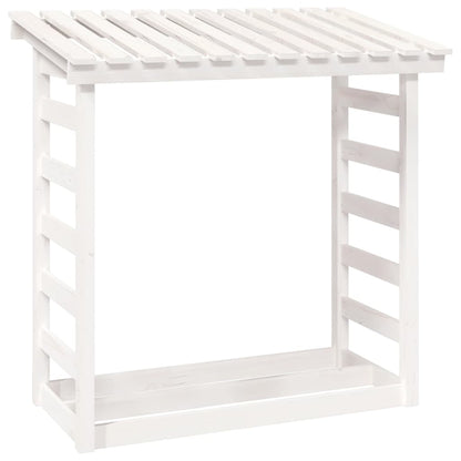 Firewood Rack White 108x64.5x110 cm Solid Wood Pine