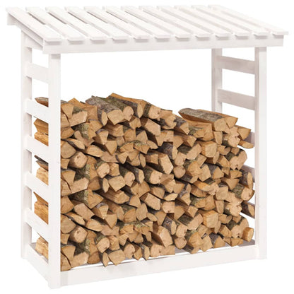 Firewood Rack White 108x64.5x110 cm Solid Wood Pine