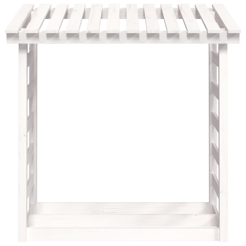 Firewood Rack White 108x64.5x110 cm Solid Wood Pine