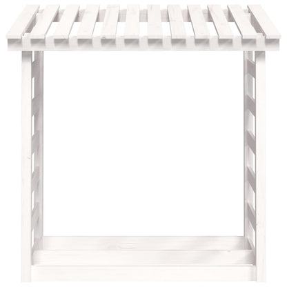 Firewood Rack White 108x64.5x110 cm Solid Wood Pine