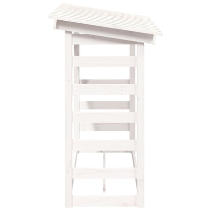 Firewood Rack White 108x64.5x110 cm Solid Wood Pine