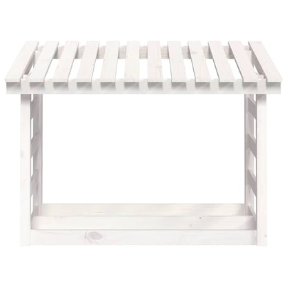 Firewood Rack White 108x64.5x78 cm Solid Wood Pine