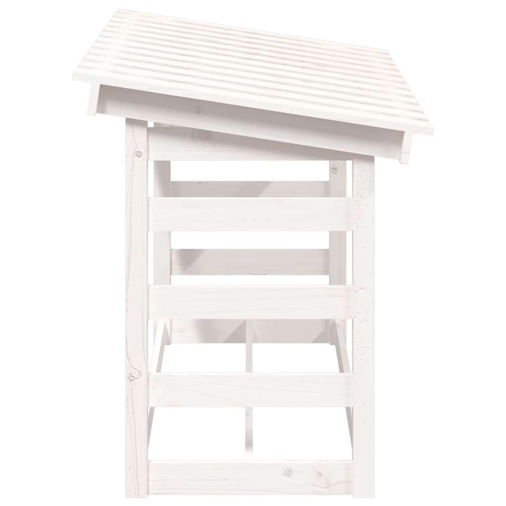 Firewood Rack White 108x64.5x78 cm Solid Wood Pine