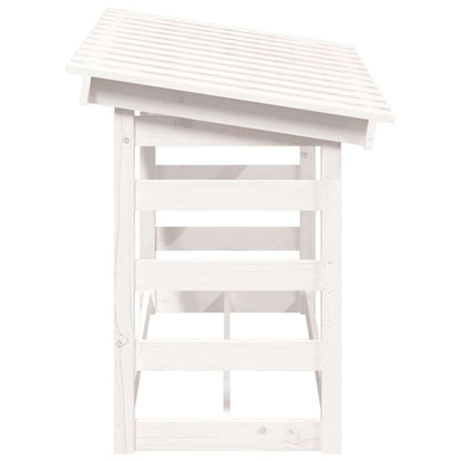 Firewood Rack White 108x64.5x78 cm Solid Wood Pine
