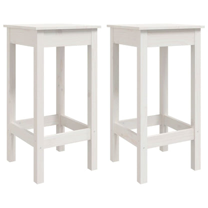 3 Piece Bar Set White Solid Wood Pine