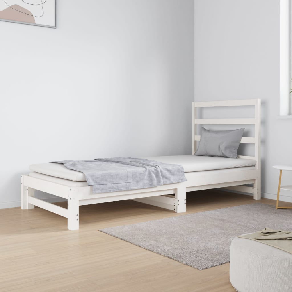 Pull-out Day Bed without Mattress White 2x(90x190) cm