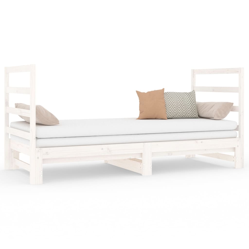 Pull-out Day Bed without Mattress White 2x(90x190) cm