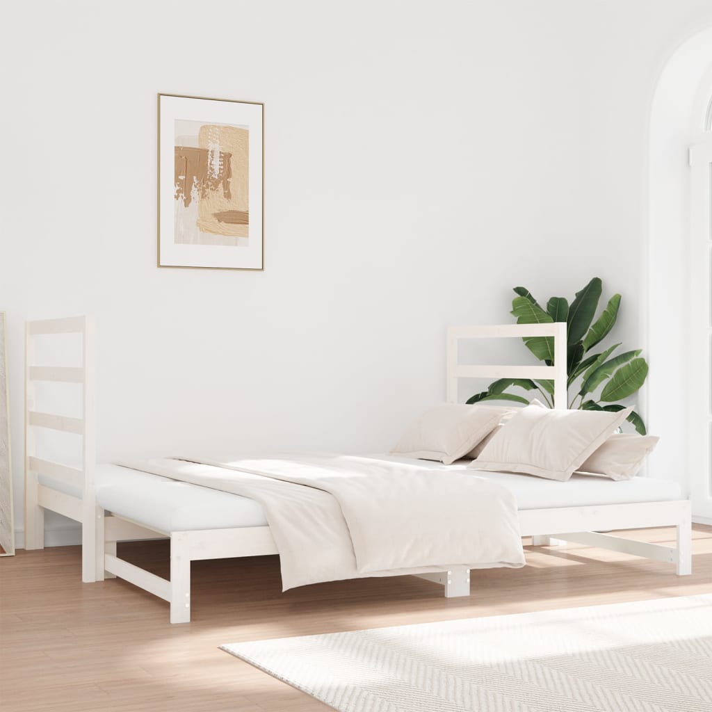 Pull-out Day Bed without Mattress White 2x(90x190) cm